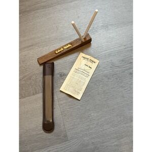 Crock Stick Knife/Scissor Sharpener Walnut Wood Base 2 Rod System w/Instructions